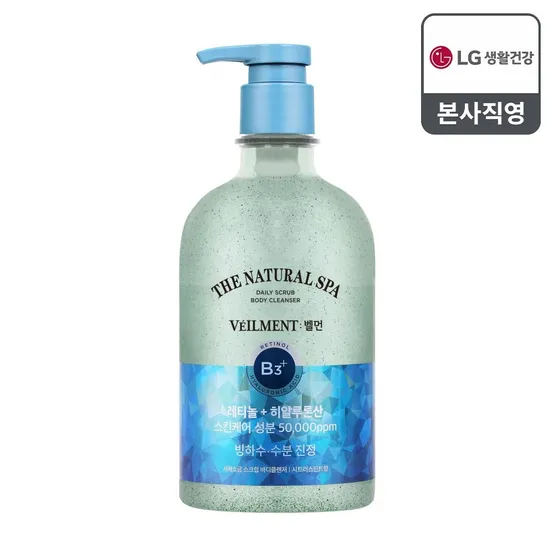 [보습+각질+쿨링]벨먼 스파 수분광채 약산성 스크럽 바디워시 쿨링 시트러스 민트 600g