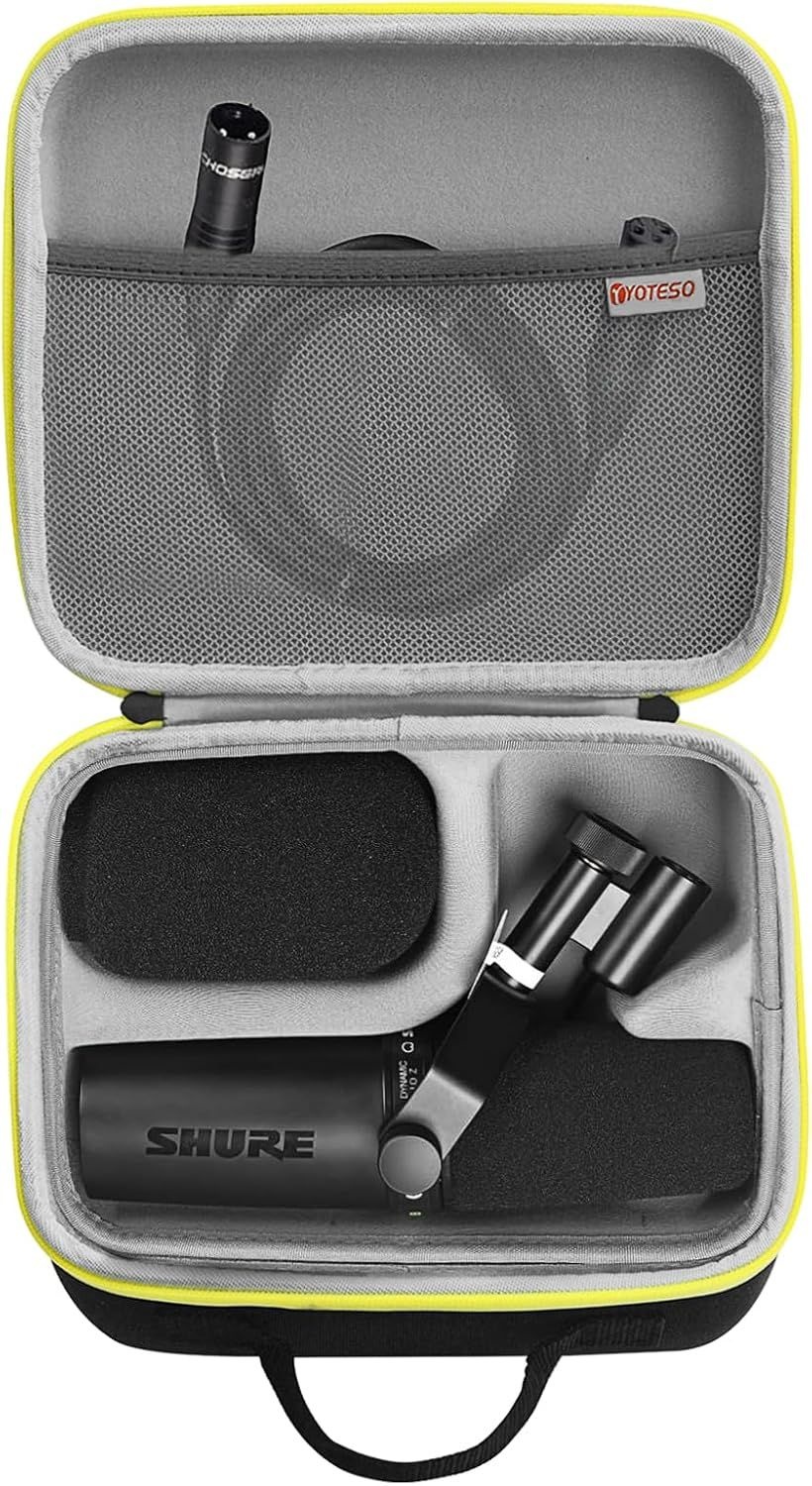 YOTESO 하드 카빙 케이스는 Shure SM7dB/MV7 SM7B 보컬 다이내믹 마이크용 EVA 소재로, 휴대가 간편하며 SM7B/MV7/SM7dB(Case