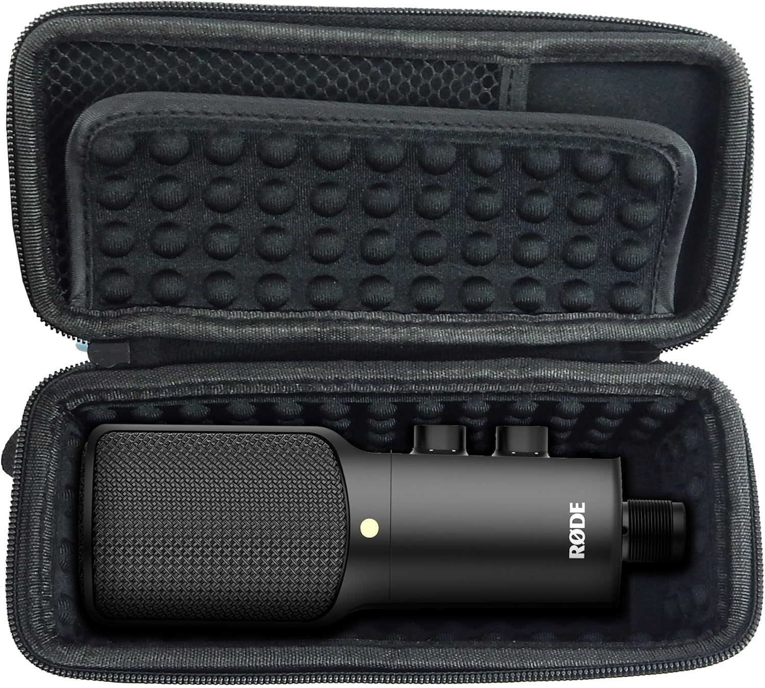 CASEMATIX USB 콘덴서 마이크 케이스는 Rode <b>NT-USB</b>, NT1 및 기타 마이크와 호환되며, 소형 케이블이 포함되어 있습니다. -