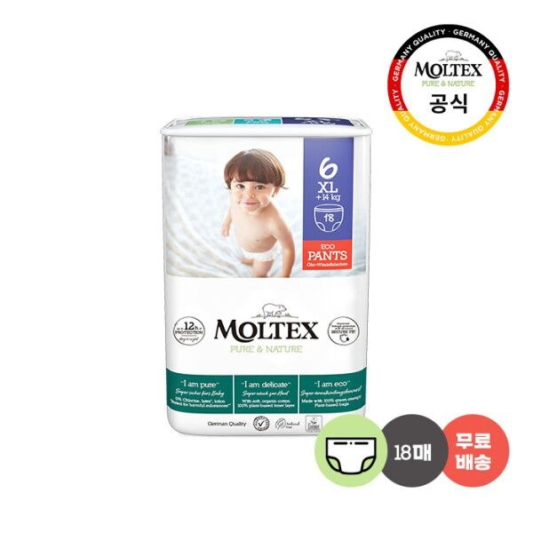 [몰텍스] [정가 21,600원] 팬티형 6단계 1팩 (18매) 통잠 기저귀