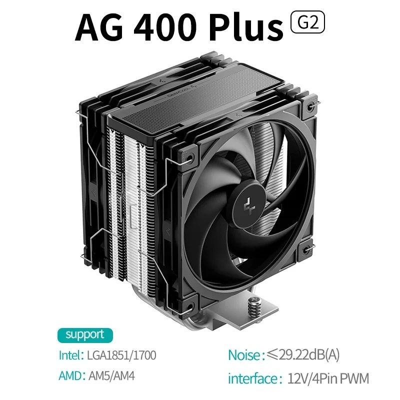 [해외] 딥쿨 AG400 플러스 CPU 공랭쿨러 듀얼팬 4히트파이프 120mm