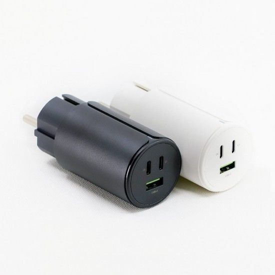 멀티 3포트 GaN 65W PD PPS USB 고속 충전기 화이트