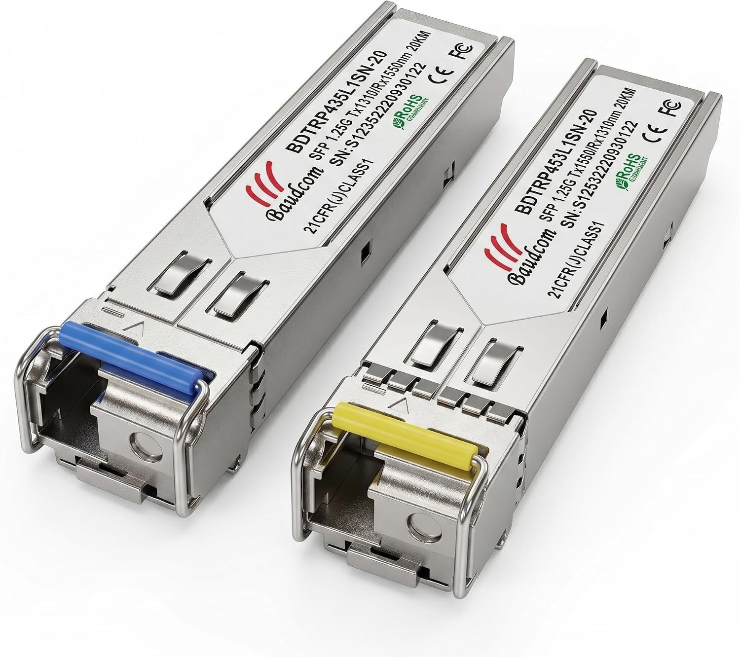 SFP 모듈 1G Bidi 단일 광섬유 트랜시버 SMF LC 연결, Cisco GLC-LH-SMD, Ubiquiti UniFi, Meraki MA-SFP-1GB-LX10, Fortinet, Mikrotik용 오픈