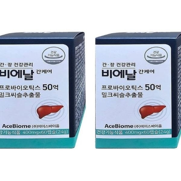 BNR17 비에날 간케어 밀크씨슬+유산균 60캡슐 2박스 (2개월분)...