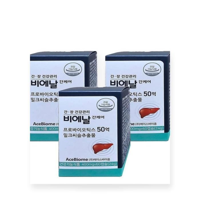 BNR17 비에날 간케어 밀크씨슬+유산균 60캡슐 3박스 (3개월분)(SH)