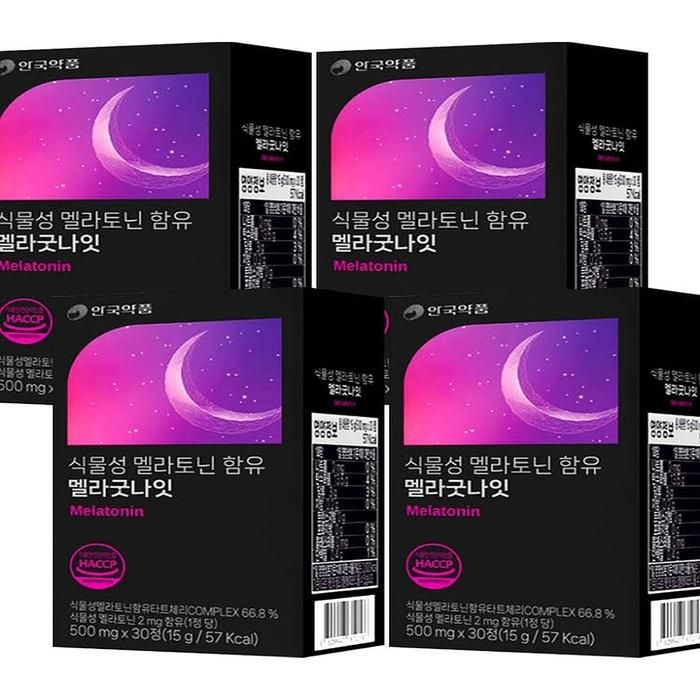 안국약품 멜라굿나잇 식물성 멜라토닌 함유 30정 4박스(LC)