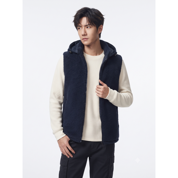 마운티아 [하프클럽]여성 플리스 패딩조끼 미디엄차콜_1MQVSW2504