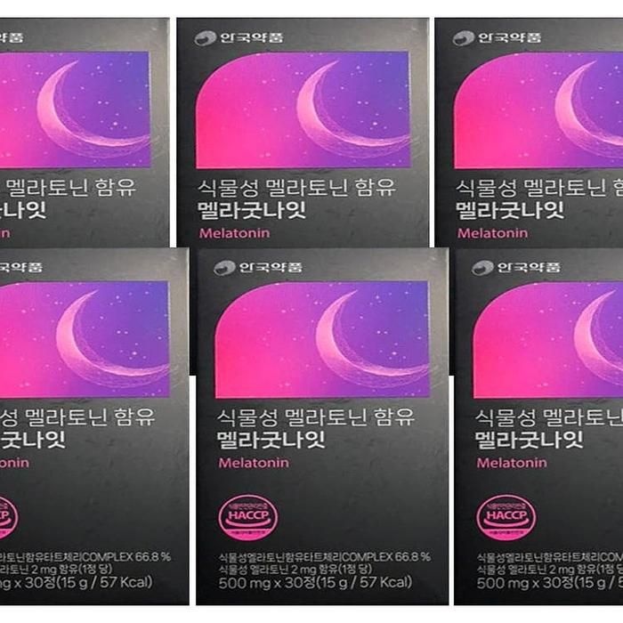 안국약품 멜라굿나잇 식물성 멜라토닌 함유 30정 6박스(LC)