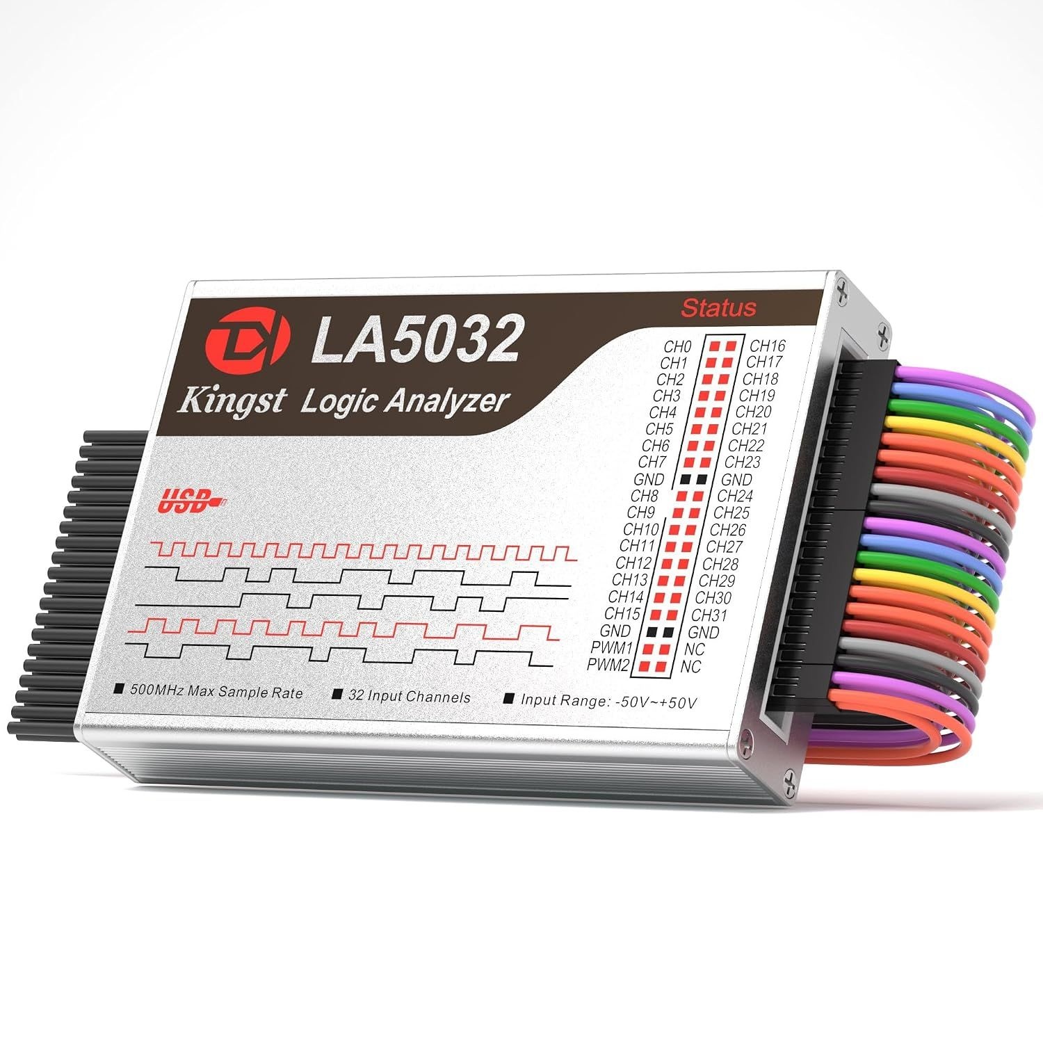 LA5032 USB 로직 분석기 32채널 500MHz 10 FPGA JTAG MCU용 | MIPI I2C SPI 분석기용 고급 PC 디버그 도구, Mac, Linux, Windows