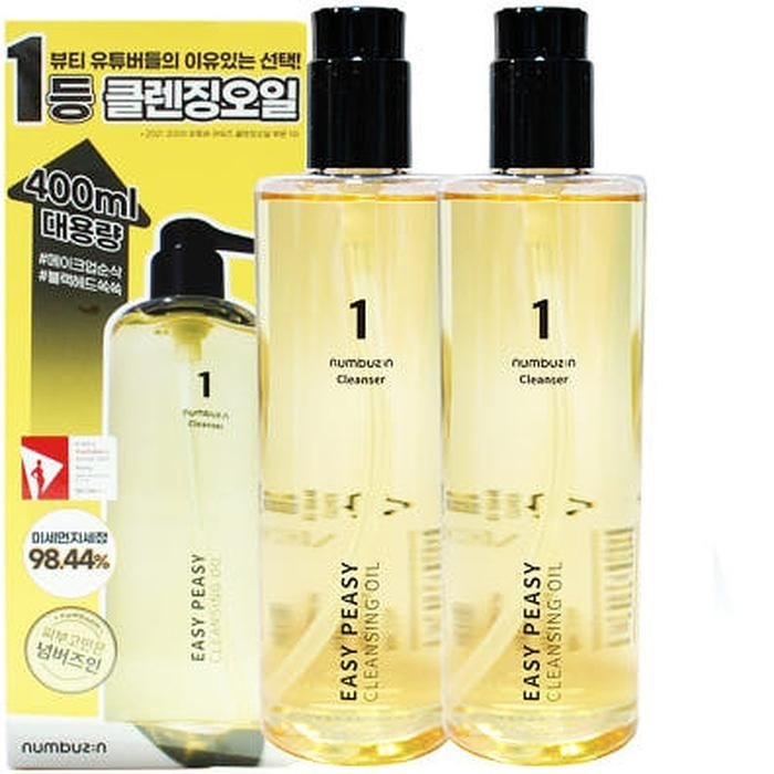 넘버즈인 클렌징오일 1번 말끔순삭 400ml+400ml 대용량 더블기획 x3SET (AD)