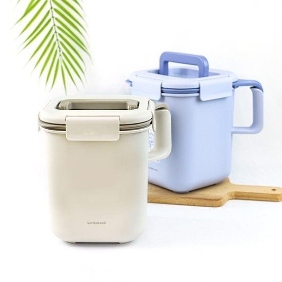 락앤락 투핸들 음식물쓰레기통 3L 베이지/바이올렛
