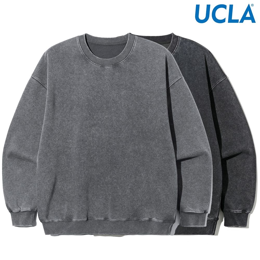 UCLA 남성 루즈핏 워싱 피그먼트 라운드 스웨트셔츠 맨투맨 UC8LT05