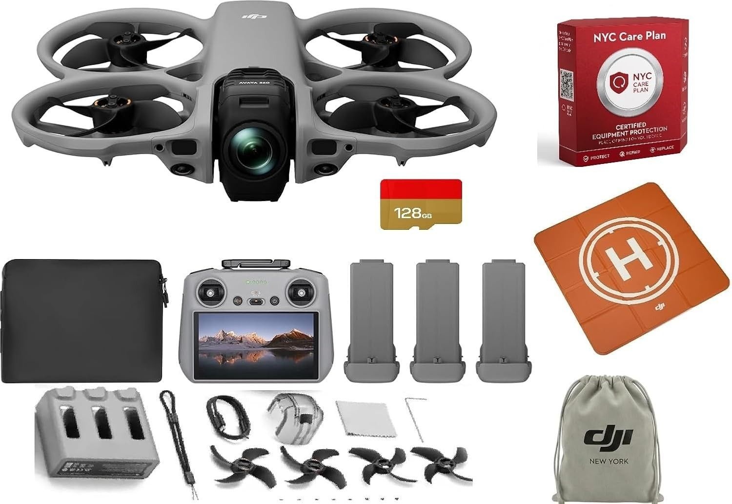 DJI DJI 아바타 플라이 모어 콤보(RC 2), 1인치 8K 360° 영상 촬영 기능을 갖춘 360° 드론 1127608