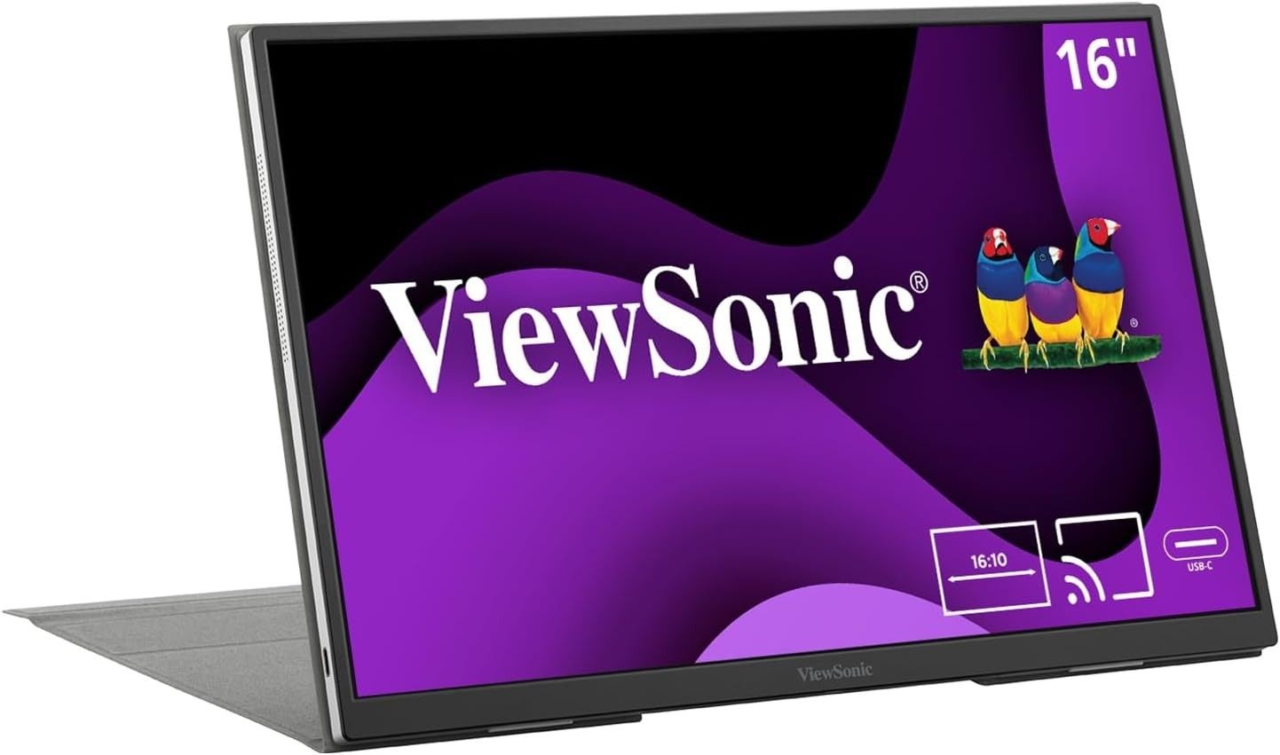 ViewSonic VG1656N-S 16인치 1200p IPS 휴대용 모니터 (블랙) - 인증된 리퍼비시 제품 1127271