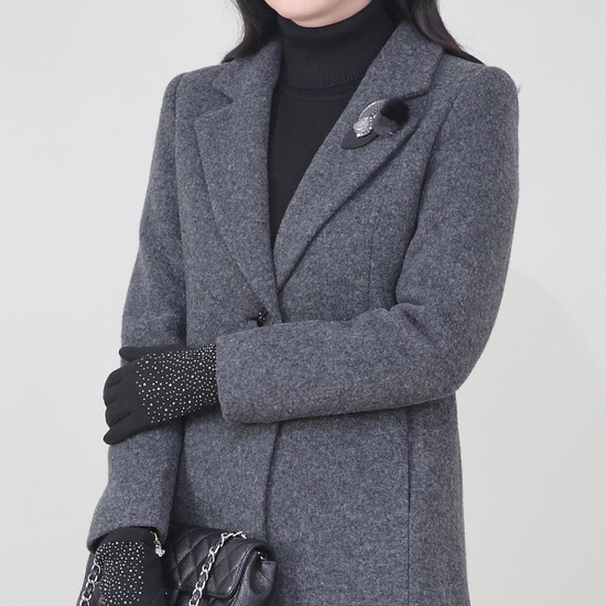 애비뉴투지 울 테일러 카라 브로치 봄 가을 초겨울 코트 J01525
