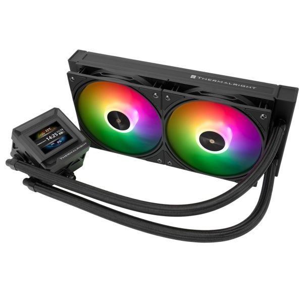 [해외] 써멀라이트 FW 240 SE ARGB 블랙 AIO CPU 수랭 쿨러 320 해상도의 IPS LCD 스크린 AM4 AM5 인텔 LGA1700 1851 소켓 호환 2인치 자