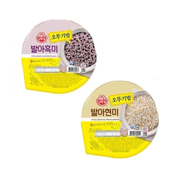오뚜기 밥 발아현미+발아흑미 210g 각 12개씩
