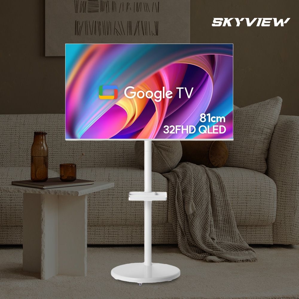 스카이뷰 화이트에디션 삼탠바이미 81cm(32인치) FHD QLED 스마트 이동식 TV 중소바이미 삼텐바이미