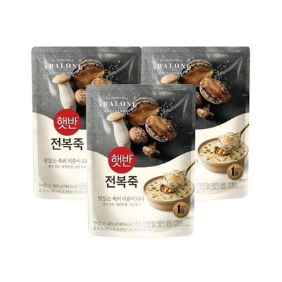 햇반죽 전복죽 420g x3개 비비고죽 리뉴얼