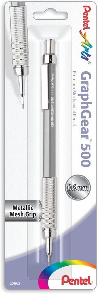 [해외] 펜텔 아츠 그래프기어 500 프리미엄 드래프팅 연필  0.9mm 회색 배럴 1팩 (PG529NPABP)