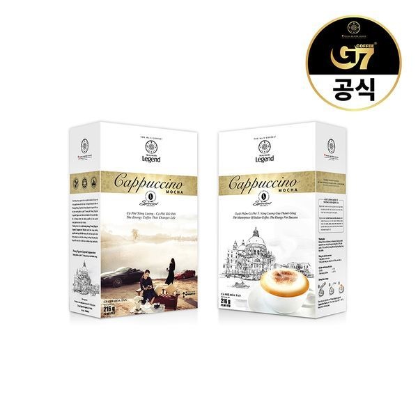 G7 커피 쭝웬 레전드 카푸치노 모카향 12T / 인스턴트 베트남 G7 스틱 커피 믹스