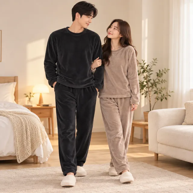 밀라노 [상하세트출시] 온가족 모두 입을수있는 따뜻한 밍크털 폭닥 수면 파마자 상하세트 or 바지 1+1