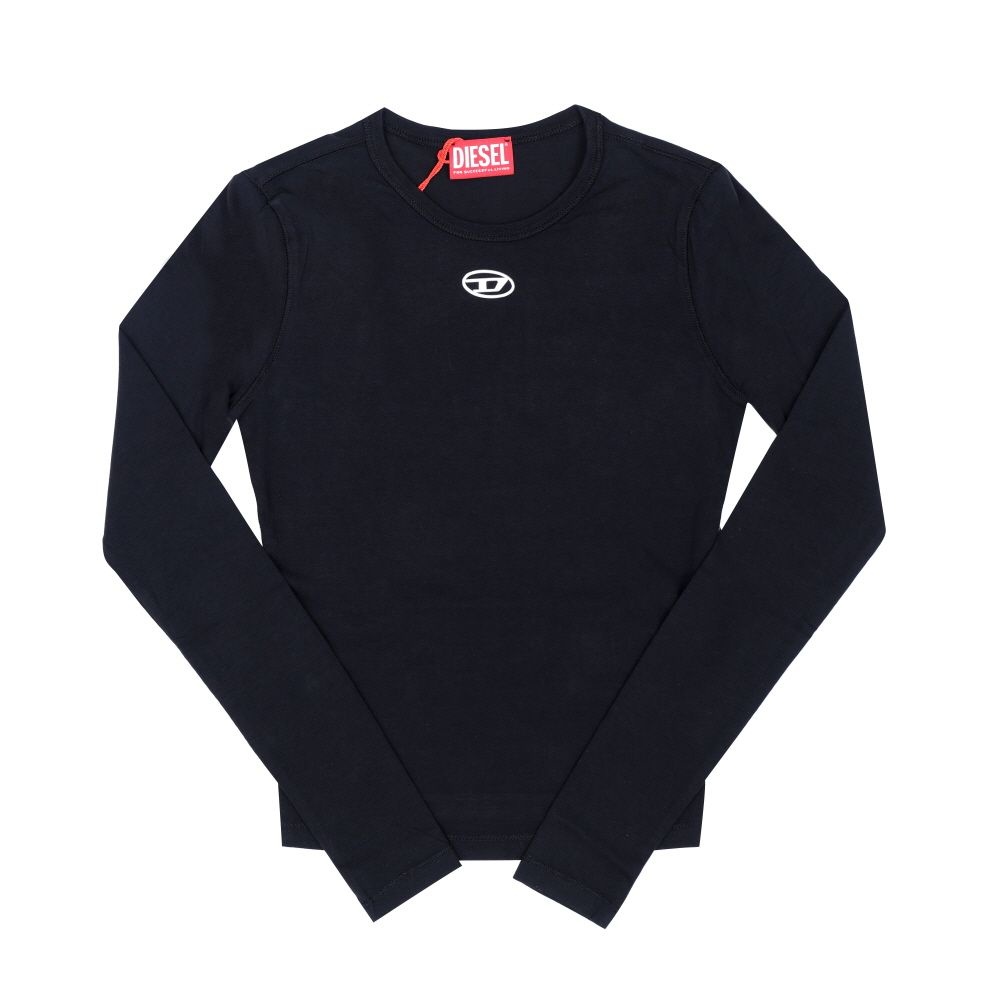 디젤 A19916 0AHQH 900 (T-UNCUTIESLONG-LS-OD) 오벌 D 로고 여성 긴팔티