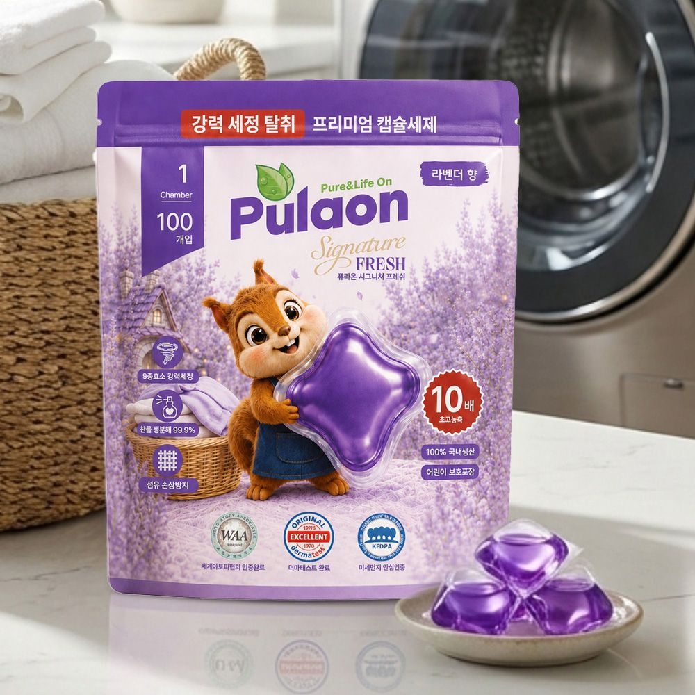 퓨라온 시그니처 프레시 캡슐 세탁세제 100개입
