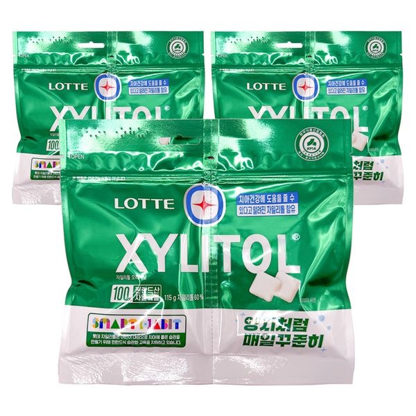 롯데 자일리톨 껌 오리지날 115g 리필 x 3개