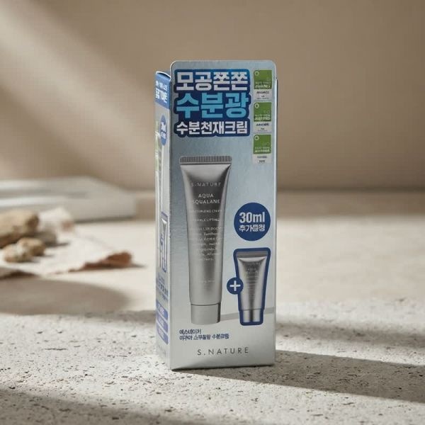 에스네이처 아쿠아 스쿠알란 수분크림 60ml 30ml 기획 세트 모공 진정 보습 크림 No.1853003