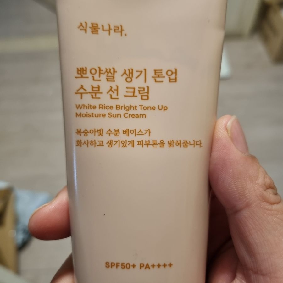 식물나라 뽀얀쌀 생기 톤업 수분 선크림 100ml 2개