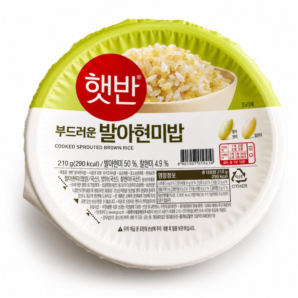 CJ 햇반 발아현미밥, 210g, 36개