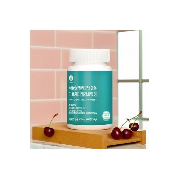 건강바름 식물성 멜라토닌 함유 타트체리 멜라트립 정 600mg x 60정