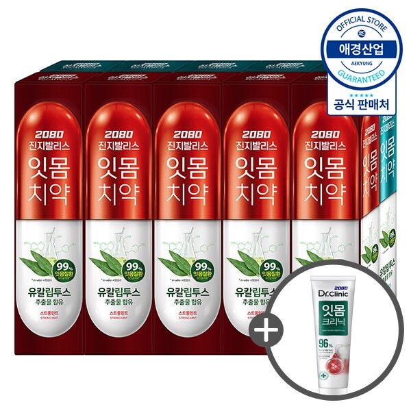 애경산업㈜ 애경 [애경] 2080 진지발리스 유칼립투스 치약 150g x10개 (+ 치약 50g x2개 증정)