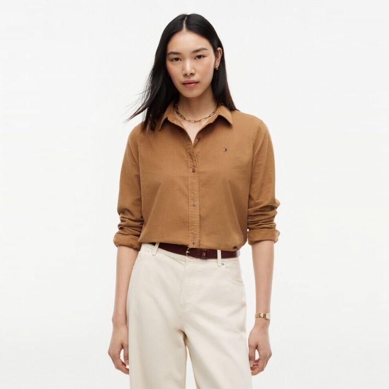 타미힐피거 여성 세골 코듀로이 릴렉스 핏 셔츠 T22G9WSH100WT2