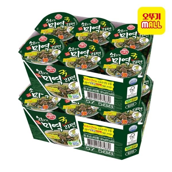 오뚜기 (현대Hmall) [오뚜기] 쇠고기미역국라면 컵 60g 12개