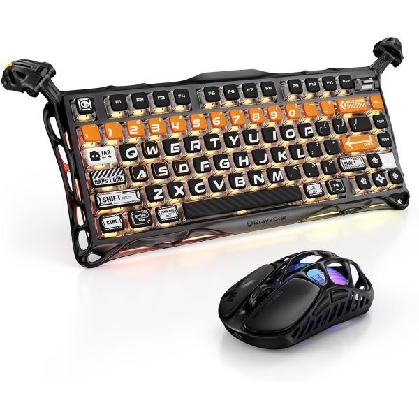 [해외] GravaStar 그라바스타 Mercury K1 Pro 키보드 CyberFlare X 마우스 갤럭시 블랙 297390