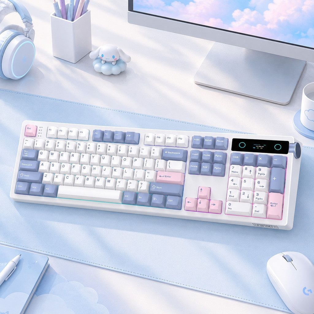 자체제작 [해외] EPOMAKER TH108 Pro 유무선 기계식 키보드 풀배열 저소음 바다소금축