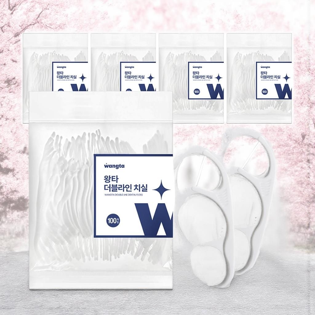 왕타 일회용치실 더블라인 치실 8cm 500개입 1개