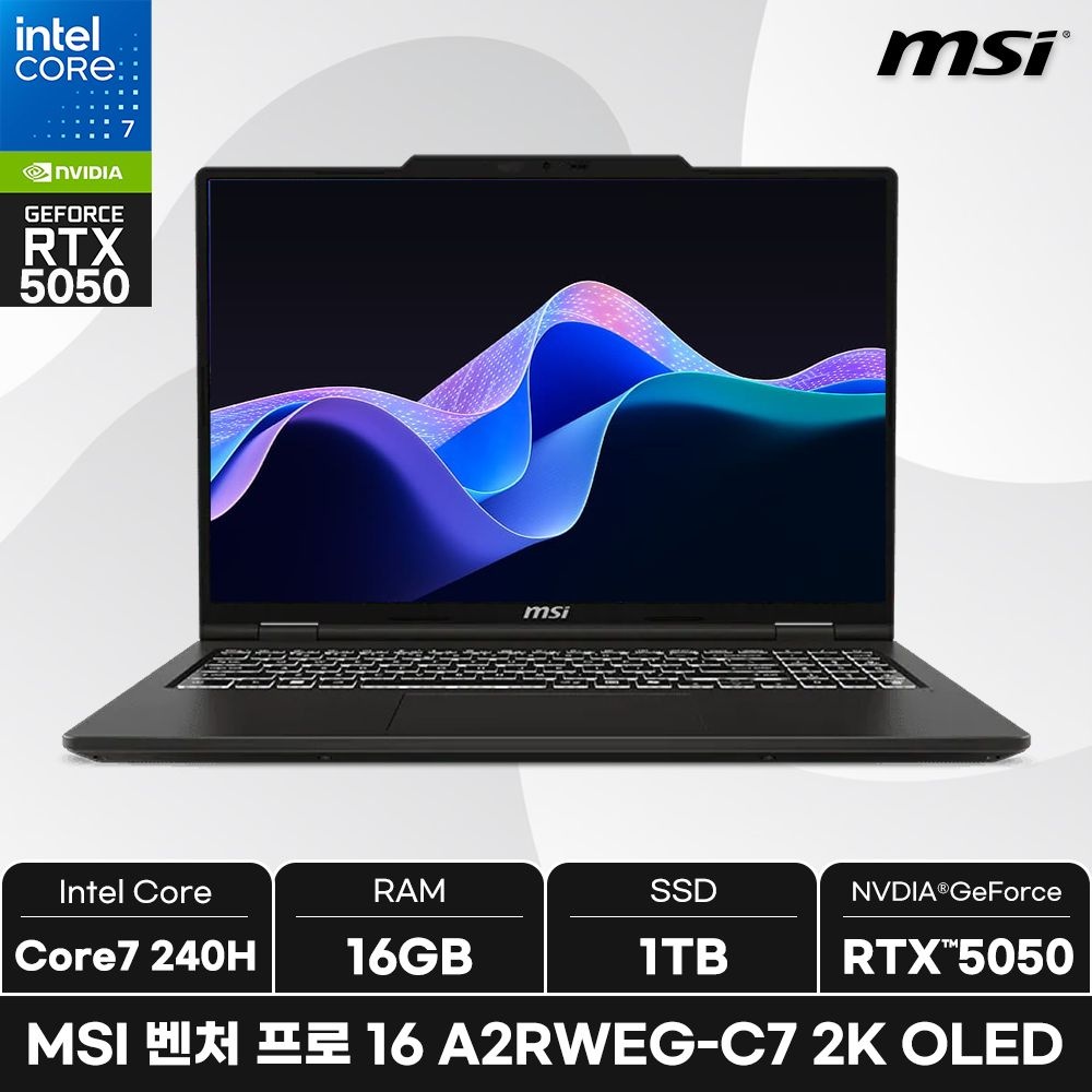 MSI 벤처 프로 16 A2RWEG-C7 2K OLED/WIN11/ + 마우스증정