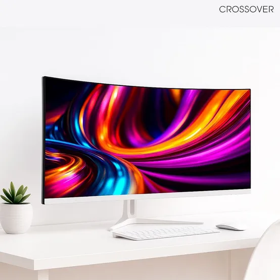 크로스오버 34WG165Hz 커브드 화이트 86cm 와이드 게이밍 컴퓨터 모니터 업그레이드이벤트