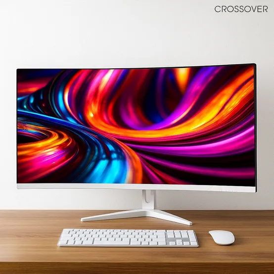 크로스오버 34WG165Hz 커브드 화이트 86cm 와이드 게이밍 컴퓨터 모니터 무결점