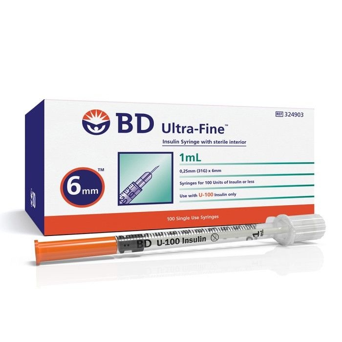 BD 비디 당뇨 인슐린 주사기 울트라파인 1cc 31G 6mm 100개입 324903