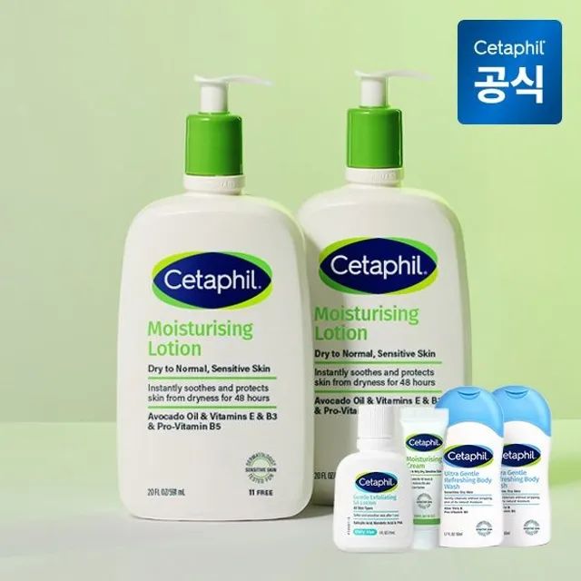 세타필 모이스춰라이징 로션 591ml 2개(+로션 29ml+크림 10g+워시 50ml 2개)