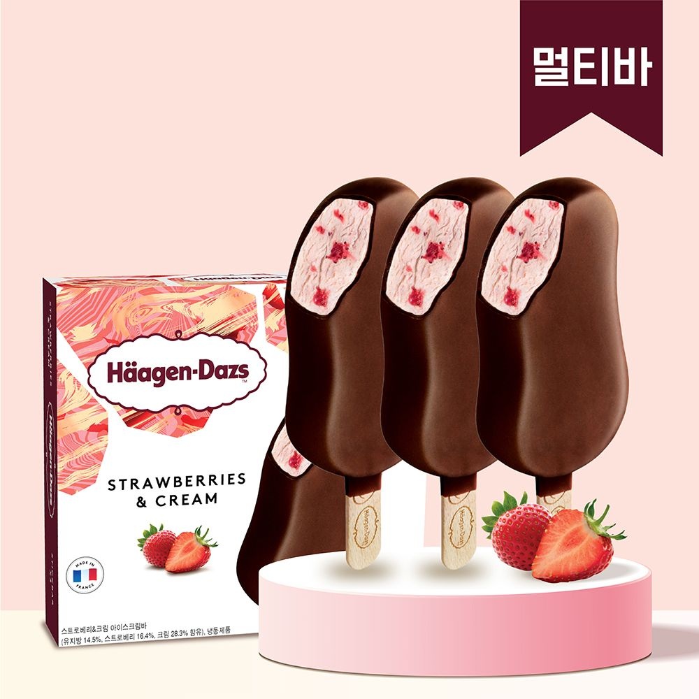 하겐다즈 스트로베리앤크림 (멀티바) 80ml x 3