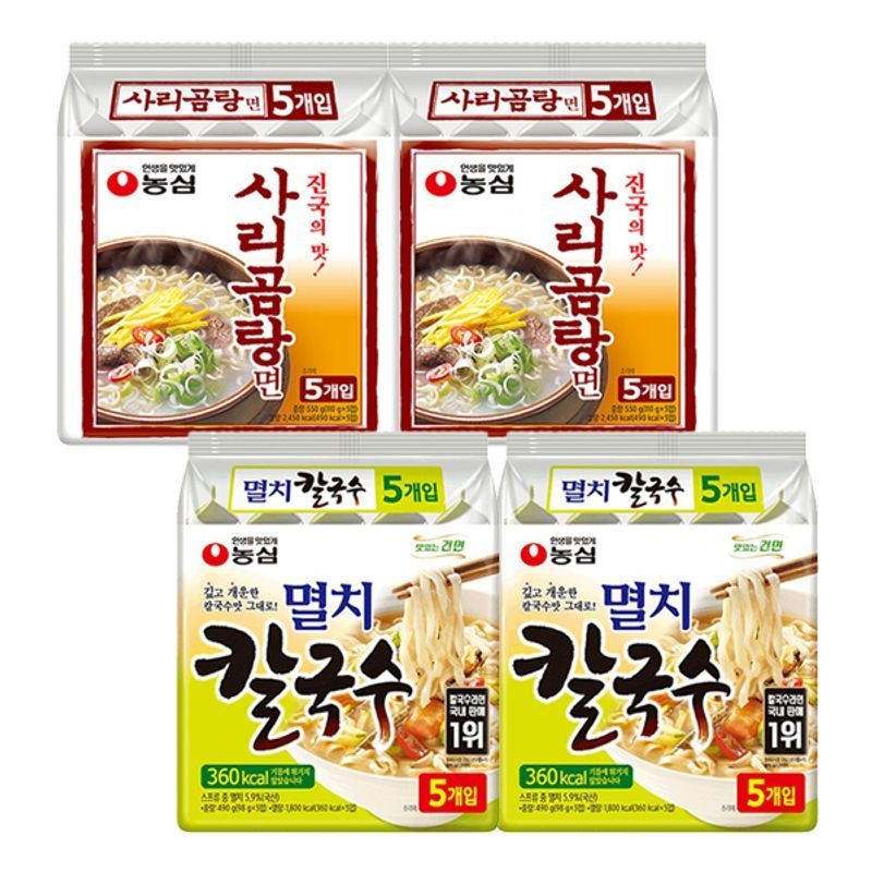 농심 멸치 칼국수 10개 + 사리곰탕면 10개e[35936445]