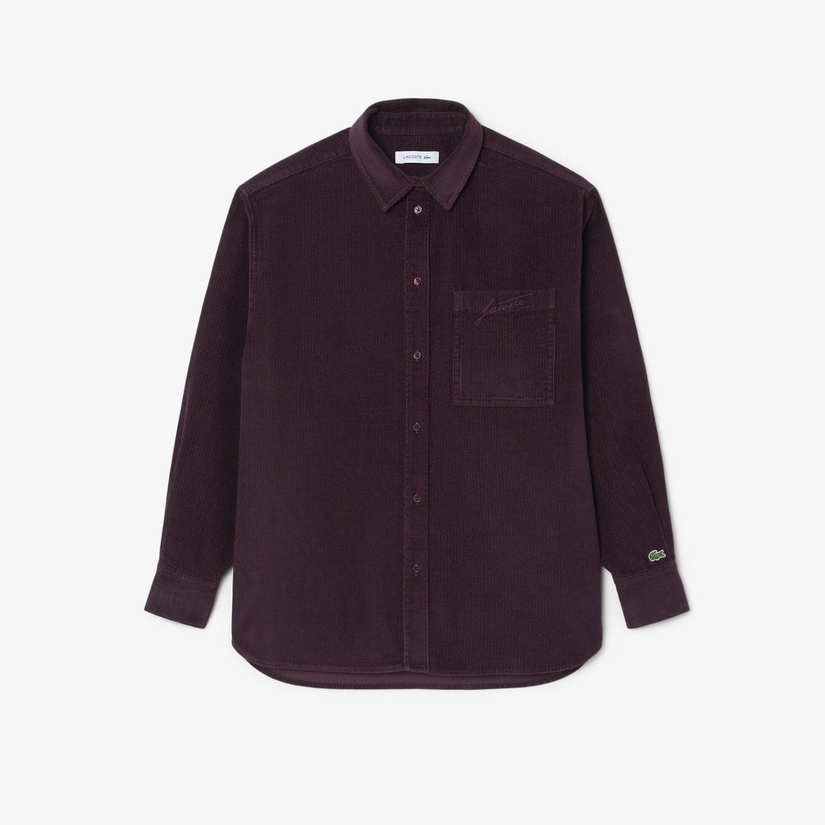 라코스테 라코스테 26FW 여성 코듀로이 오버핏 셔츠 CF5336-56N 버건디 • 3KE 76U215 27K391