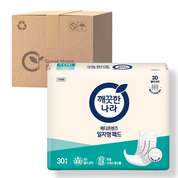 [오늘출발] 깨끗한나라 메디프렌즈 일자형패드 30매 4팩