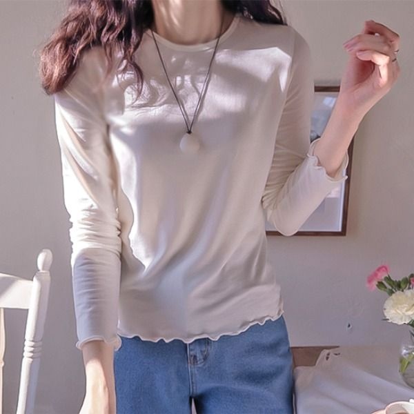 리린 [재오픈][LABEL]앤크리스 텐셀 웨이브 보들스판 여리핏 티