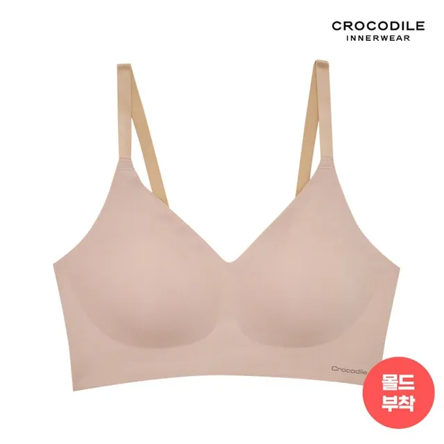 크로커다일 이너웨어 [크로커다일] 뉴 라이크라 쉘론 몰드부착 스트랩 심리스브라 1종 베이지 CDWBR4M07B